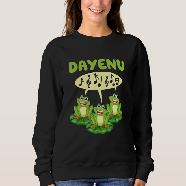 Sweatshirt Pâque de pesach de Dayenu Frog (Devant)