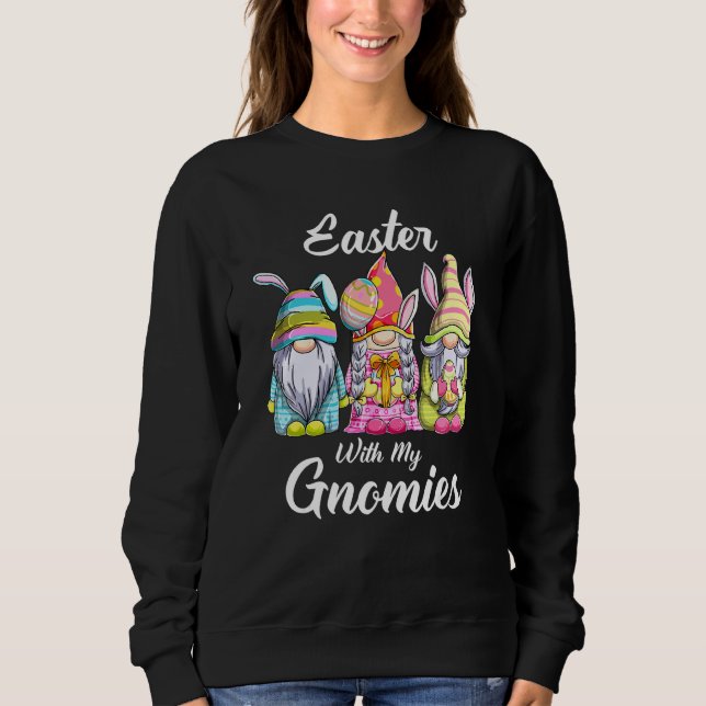 Sweatshirt Pâques Avec Mes Gnomies Mignons Lapins Gnomes Pâqu (Devant)