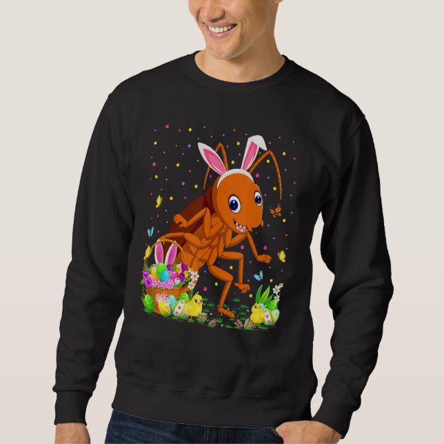 Sweatshirt Pâques Cockroach Bunny Oeuf Chasse Cockroach Dégag (Devant)
