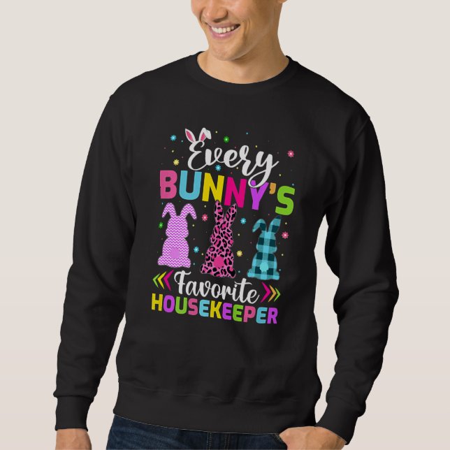 Sweatshirt Pâques de la Ménagère préférée de chaque lapin (Devant)