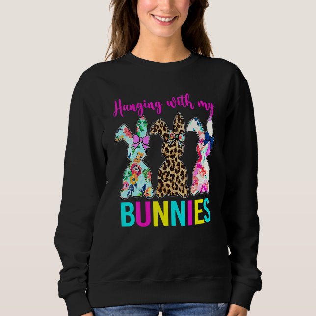 Sweatshirt Pâques De Pâques Avec Mes Lapins Mignons Lapins (Devant)