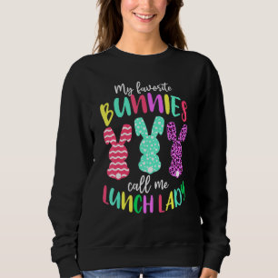 Sweatshirt Pâques Drôle Mes Bunnies Favoris Appelez-Moi Déjeu
