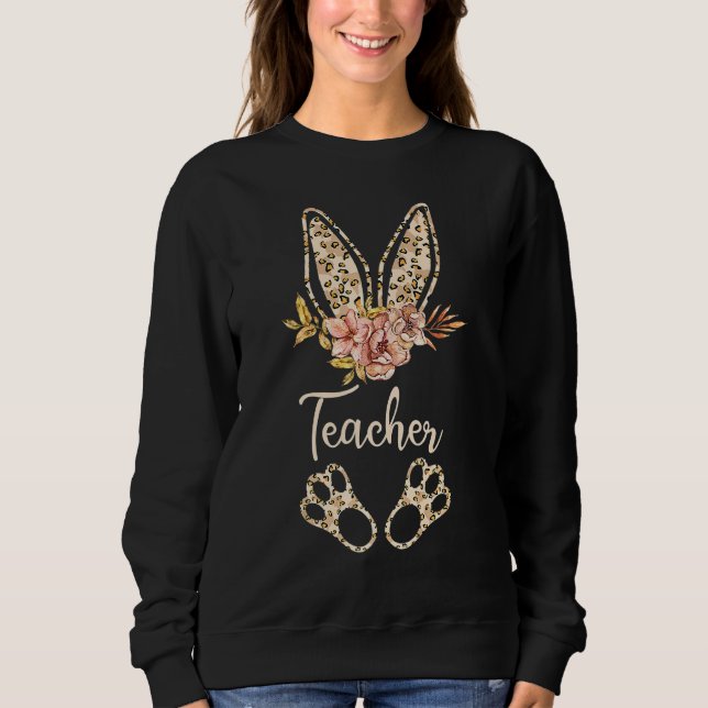 Sweatshirt Pâques Enseignant Cute Bunny École Empreinte de lé (Devant)