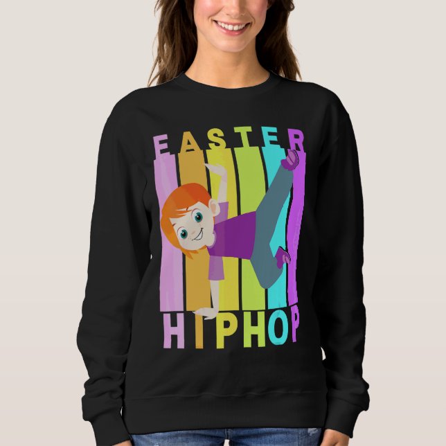 Sweatshirt Pâques Hip hop Danse Amour Dab Vacances Amusants E (Devant)