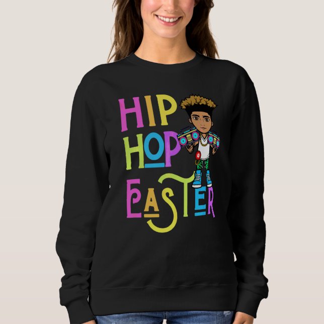 Sweatshirt Pâques Hip hop Danse Amour Dab Vacances Amusants E (Devant)