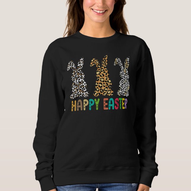 Sweatshirt Pâques Leopard Lapin Lapin Palmier Dimanche Filles (Devant)
