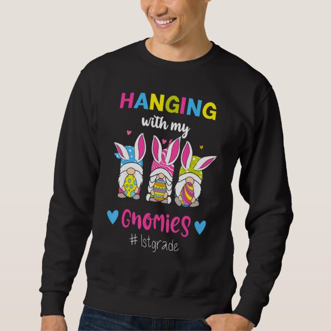 Sweatshirt Pâques Pâques, 1ère année, avec mes filles (Devant)