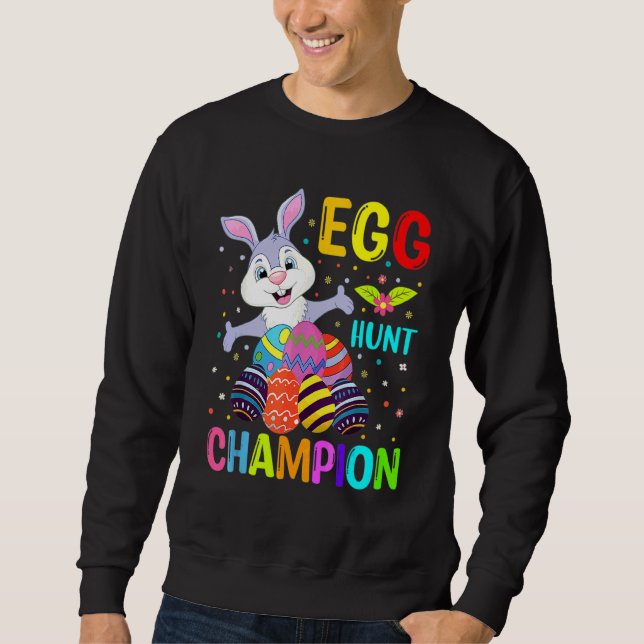 Sweatshirt Pâques pour enfants Champion de chasse aux oeufs G (Devant)