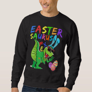 Sweatshirt Pâques Trex Enfants Dinosaure Bunny Saurus Pâques 