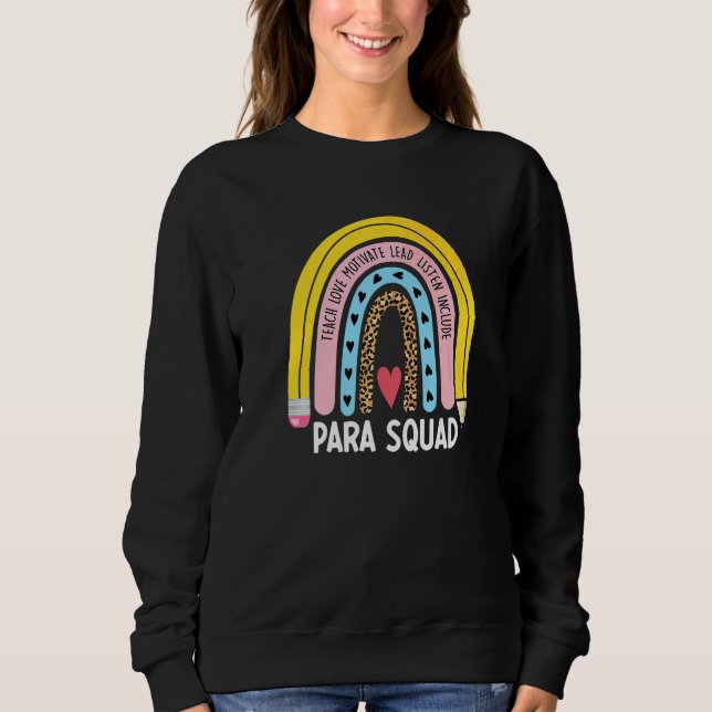 Sweatshirt Para Squad   Paraprofessionnel Premier Jour D'écol (Devant)