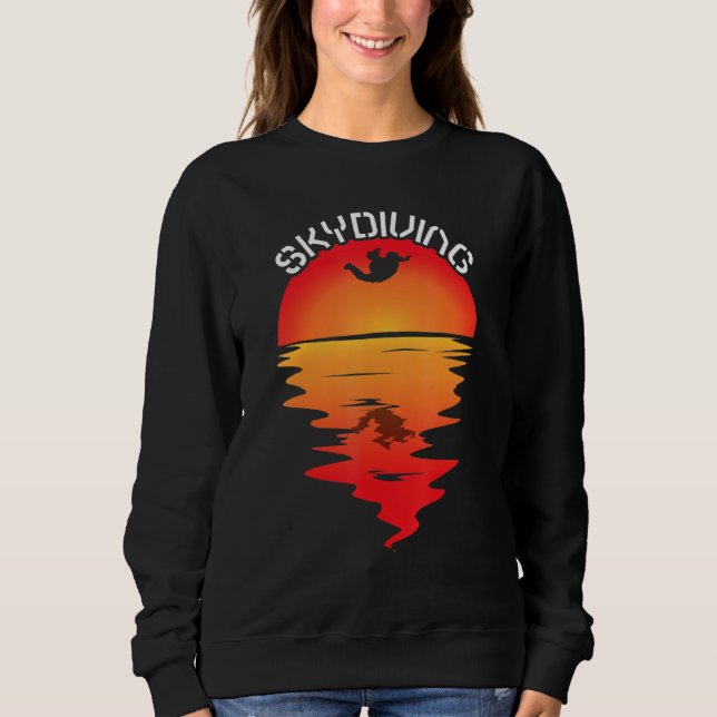 Sweatshirt Parachuting Skydiving Vintage Sunset Skydiver Para (Devant)