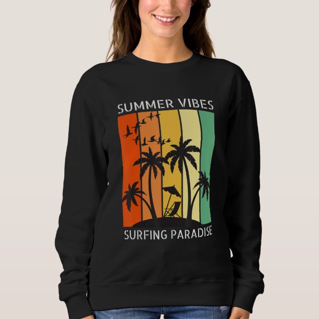 Sweatshirt Paradis de surf des vibrations estivales  Été (Devant)