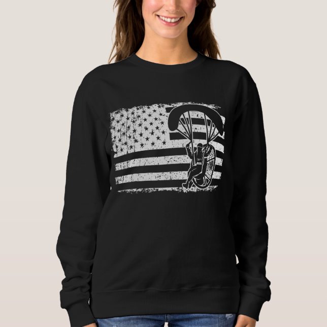 Sweatshirt Paraglider Skydiver Us Drapeau Patriotique Paramot (Devant)