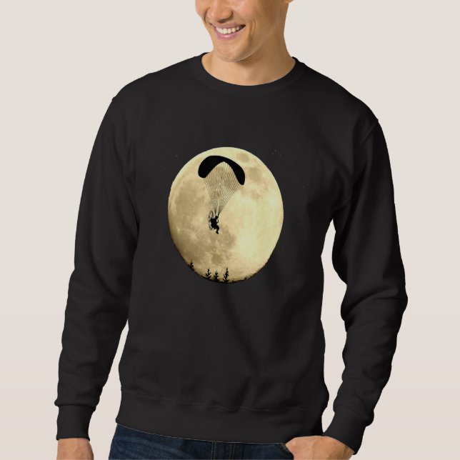 Sweatshirt Paramoteur Volant Dans La Pleine lune Au Vol De Nu (Devant)