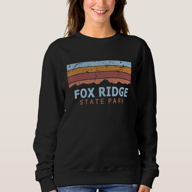 Sweatshirt Parc d'État de Fox Ridge Illinois Rétro Cool (Devant)