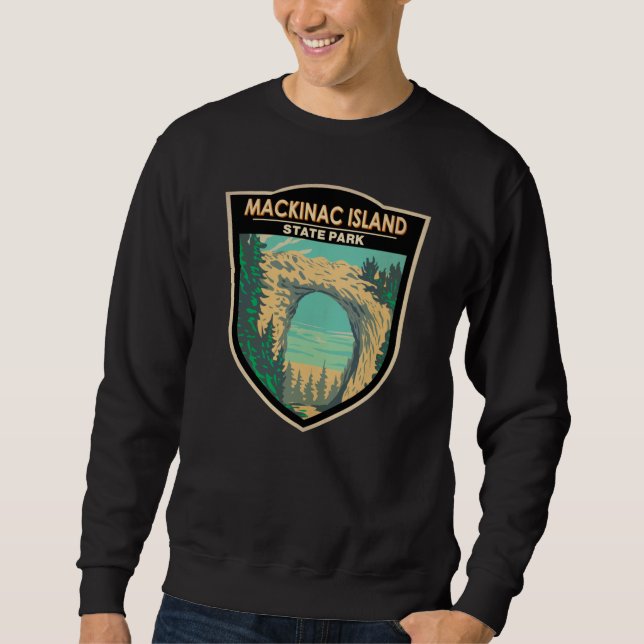 Sweatshirt Parc d'état de Mackinac Island Michigan Arch Rock  (Devant)