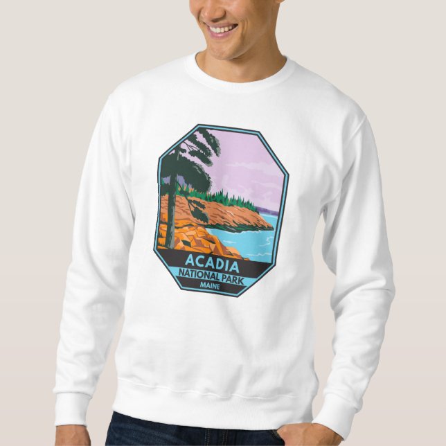 Sweatshirt Parc national Acadia Maine Bar Harbour Vintage (Devant)