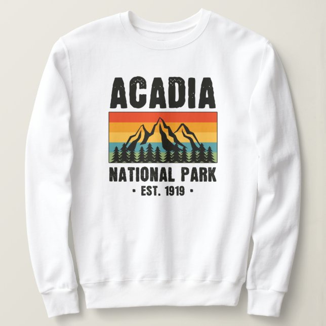 Sweatshirt Parc national Acadia, Maine Retro Vintage (Design devant)
