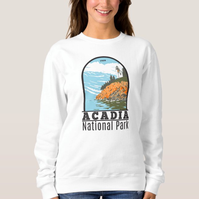 Sweatshirt Parc national Acadia Phare du Port Bar Maine (Devant)