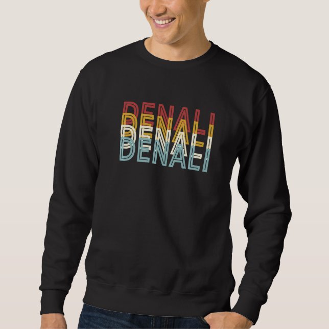 Sweatshirt Parc national de Denali, rétro des années 70 (Devant)