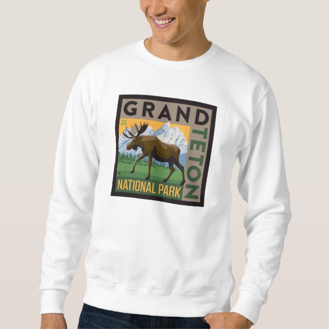 Sweatshirt Parc national de Grand Teton Moose (Devant)