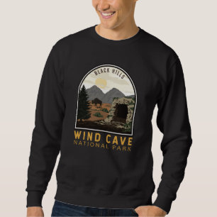 Sweatshirt Parc national de Wind Cave Black Hills Emblem Vint