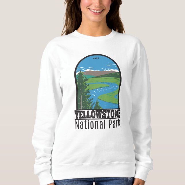 Sweatshirt Parc national de Yellowstone Hayden Valley Vintage (Devant)
