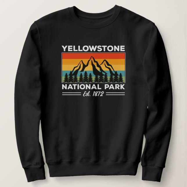 Sweatshirt Parc national de Yellowstone Randonnée Camping Rét (Design devant)