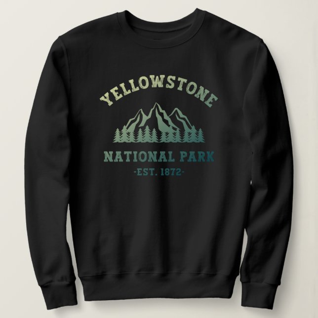 Sweatshirt Parc national de Yellowstone Randonnée rayonnant C (Design devant)
