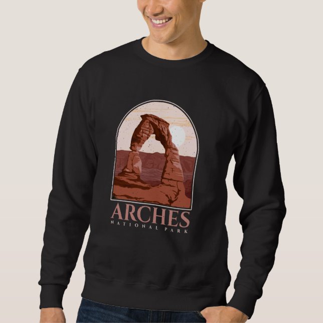 Sweatshirt Parc national des Arches Camp de Randonnée rétro V (Devant)