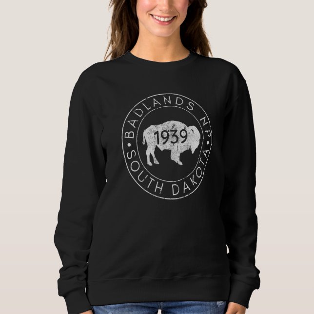 Sweatshirt Parc national des Badlands Randonnée Buffalo du Da (Devant)