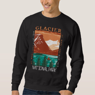 Sweatshirt Parc national des Glaciers Montana Vintage en détr