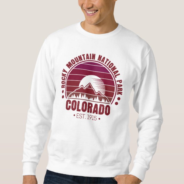 Sweatshirt Parc national des Rocheuses Colorado Retro (Devant)