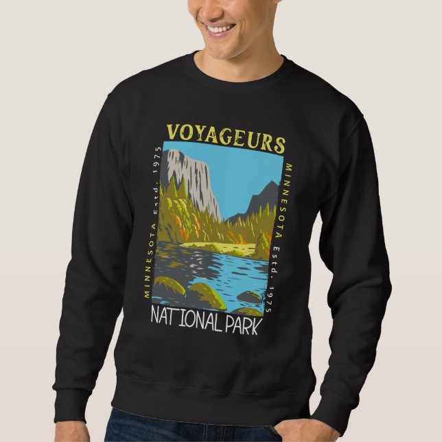Sweatshirt Parc national des Voyageurs Minnesota Retro pertur (Devant)