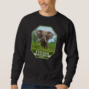 Sweatshirt Parc national d'Etosha Namibie Elephant Aquarelle