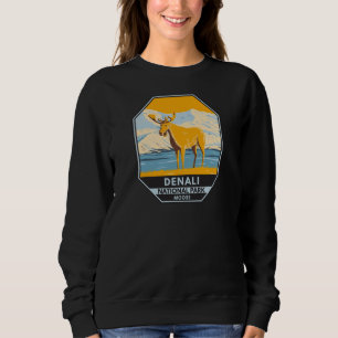 Sweatshirt Parc national du Denali Alaska Moose Vintage