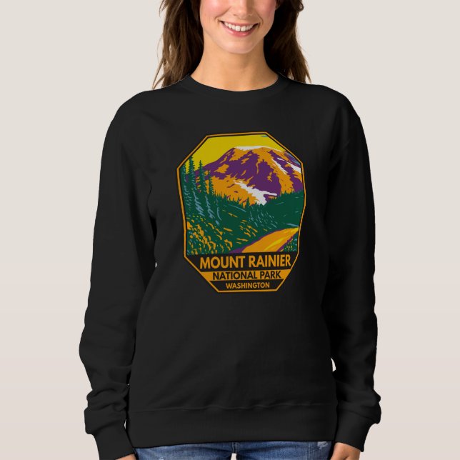 Sweatshirt Parc national du Mont Rainier Washington Retro (Devant)