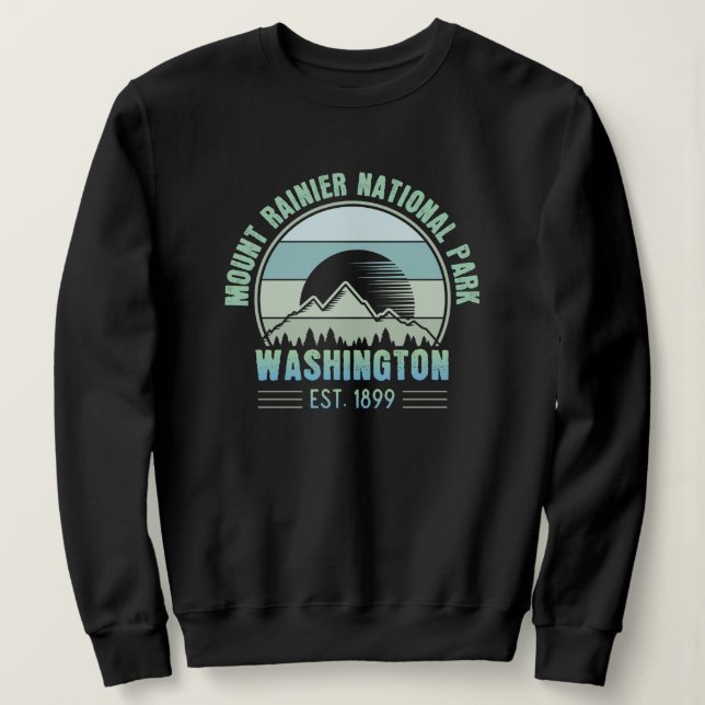 Sweatshirt Parc national du Mont Rainier Washington USA Retro (Design devant)