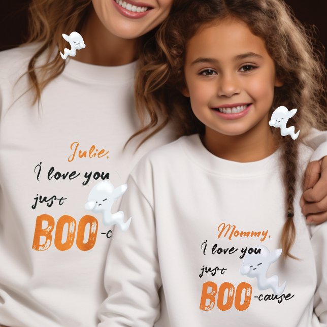 Sweatshirt Parce Que Je T'Aime Juste Boocause Dabbing Ghost (#boocause, #becauseIloveyou, #familymatching, #ghost, #boo, #halloween)