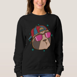 Sweatshirt Paresseux cool avec des lunettes de soleil et capp