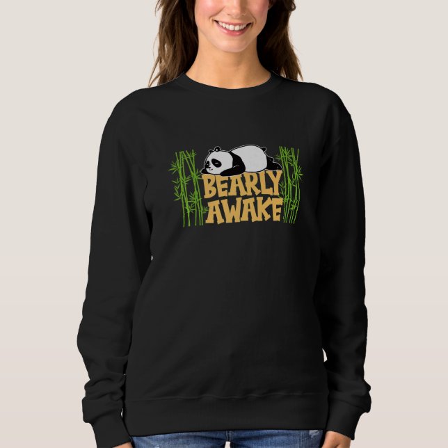 Sweatshirt Paresseux Panda Chinois Mangeant des Animaux de Ba (Devant)