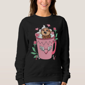 Sweatshirt Paresseux rose de la Saint-Valentin heureux dans l