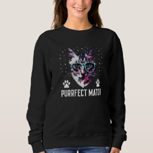 Sweatshirt Parfait Match Chat Pun Couples Chat Maman Papa Ann