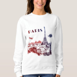Sweatshirt Paris City Skyline Eifel Tower Travel France