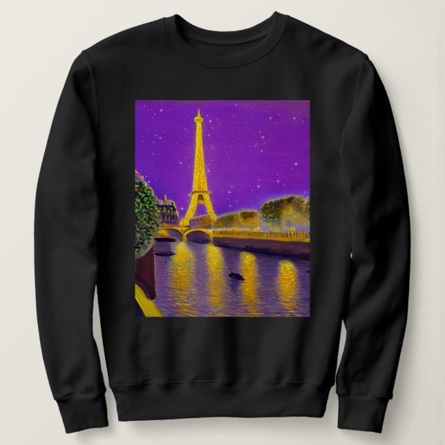 Sweatshirt Paris le long de la Seine sous les étoiles (Design devant)