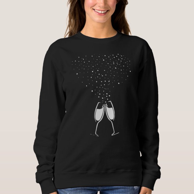 Sweatshirt Parkling Prosecco vin mousseux & motif à toa (Devant)