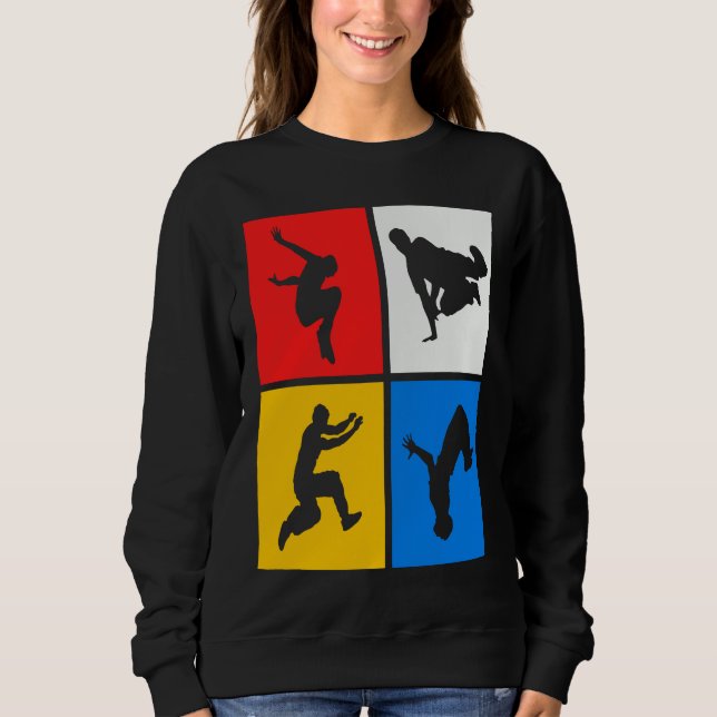 Sweatshirt Parkour Retro Freerunning Freerunner Jumping (Devant)