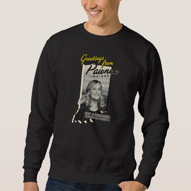 Sweatshirt Parks and Recreation Greetings From Pawnee Leslie  (Devant)