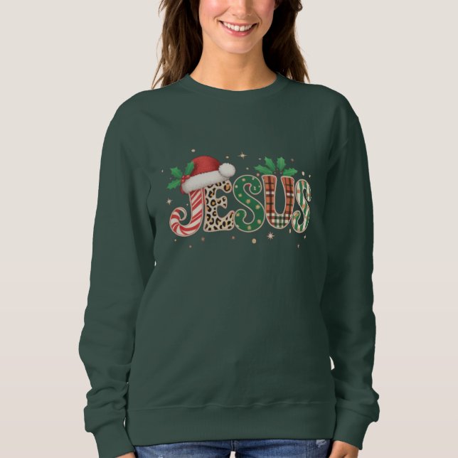 Sweatshirt Parole religieuse chrétienne de Jésus Foi Verset d (Devant)
