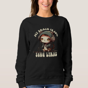 Sweatshirt Paroles de 80 chansons, chat mignon casque audio M